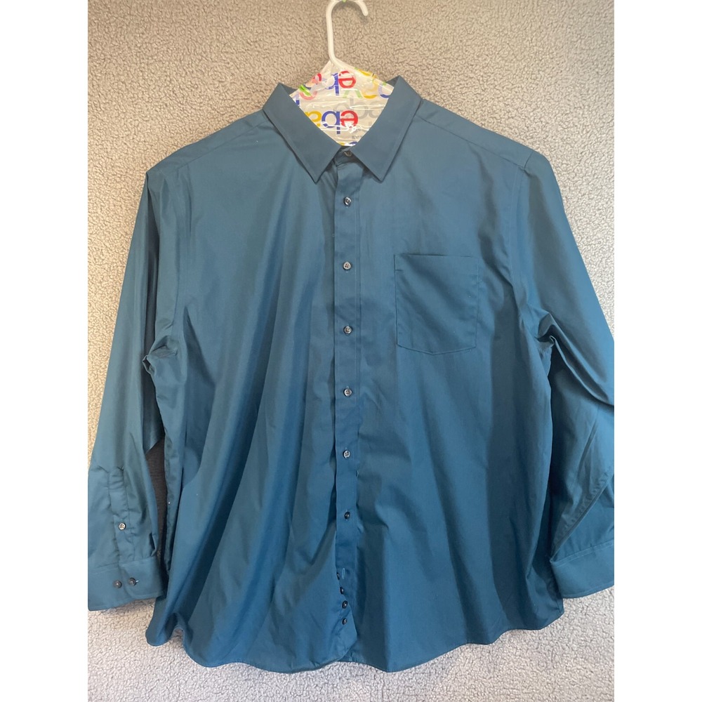 Mens George Long Sleeve Button‎ Down Dress Shirt Size  3 XL 54-56